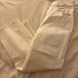 Zara Women's Off-White Straight Leg Jeans